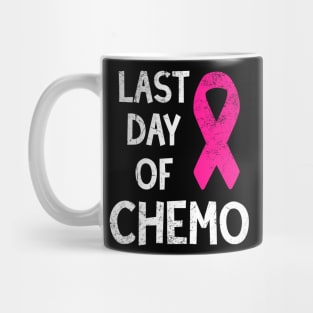 Pink Ribbon Last Day Of Chemo - Breast Cancer Fighter Mug